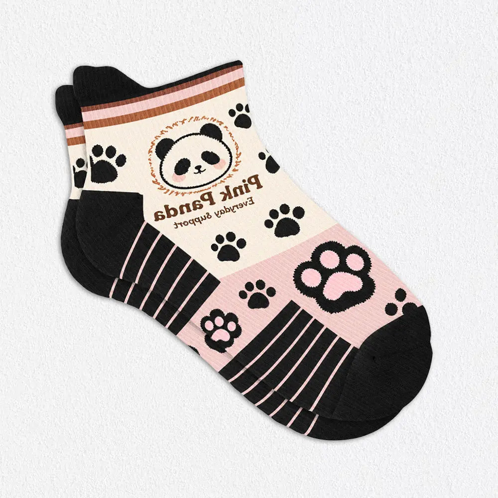 Voysox Ankle Compression Socks‑Panda Print