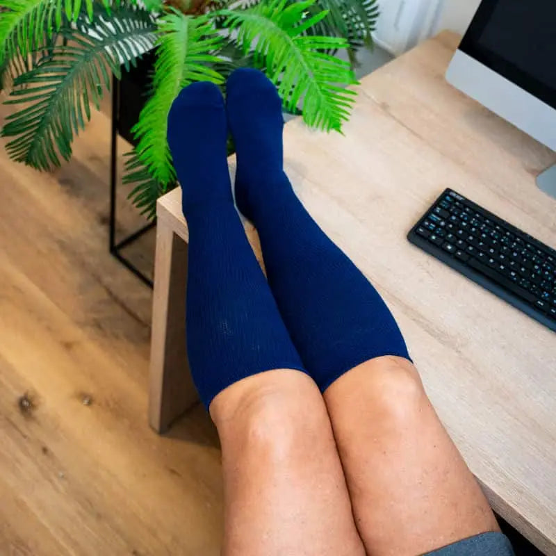 Mustard Floral EasyStretch socks - triple padded sole