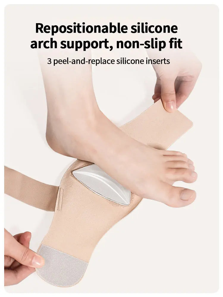 Adjustable Silicone Arch Support Pads for Flat Feet & Fallen Arches, Foot Support Inserts