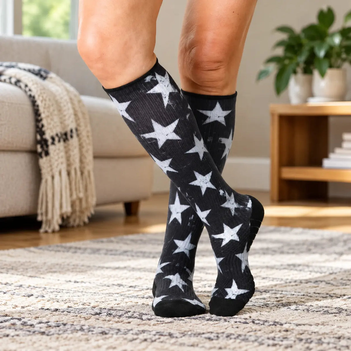 Retro Stars Compression Stockings for Women | Gentle Support