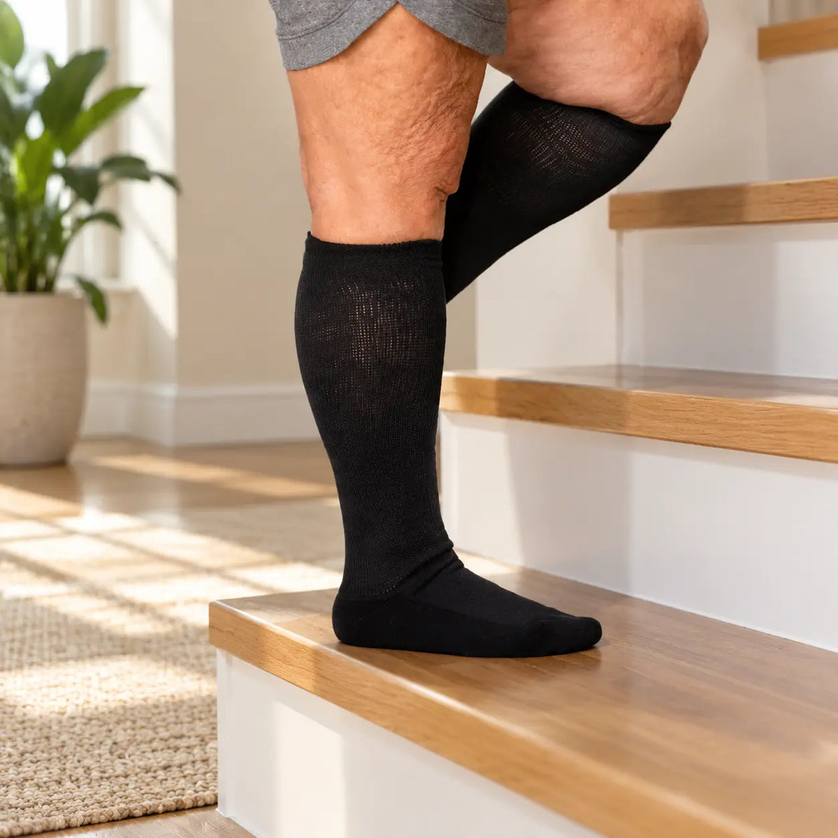 Black NoMark™ Socks for Men - Wide Calf Fit