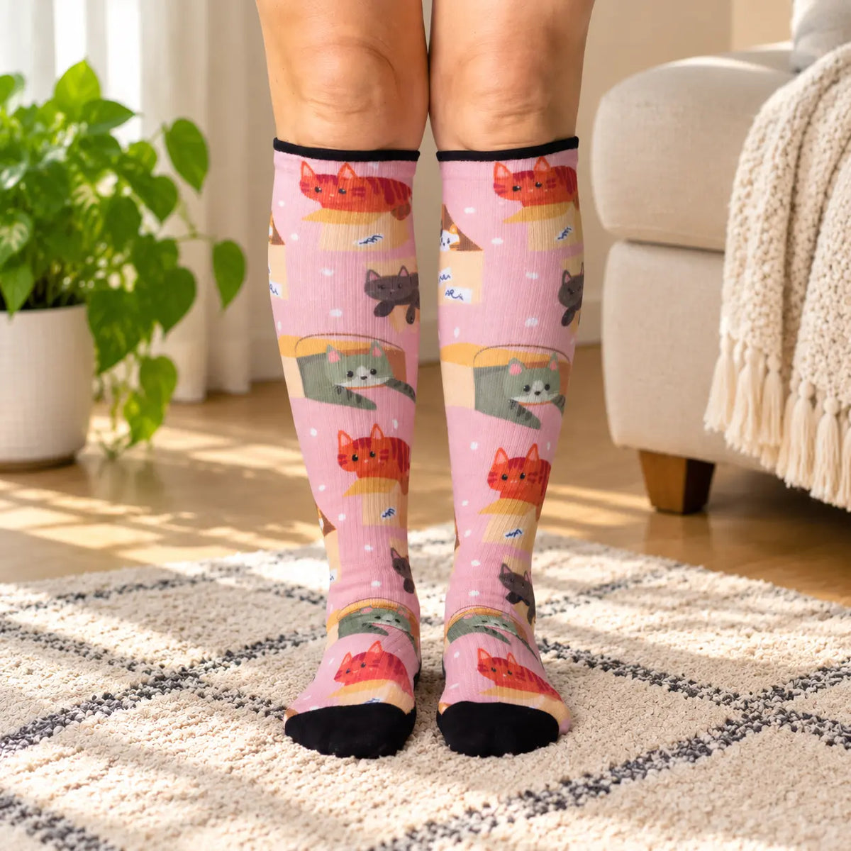 Cats in Boxes Compression Stockings for Swelling | Knee High