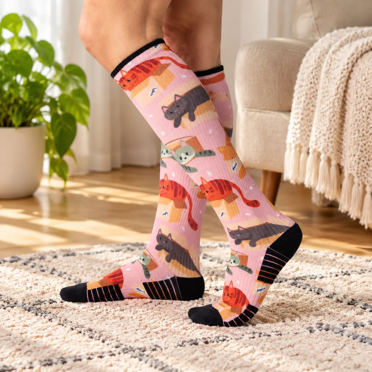 Cats in Boxes Compression Stockings for Swelling | Knee High