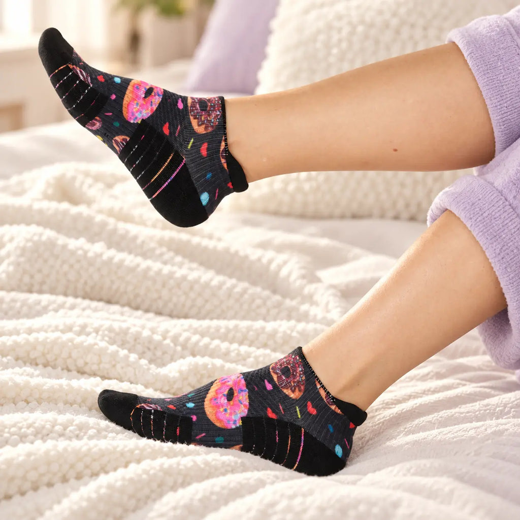 Donut Delight Ankle Compression Socks for Long Flights | 14 mmHg
