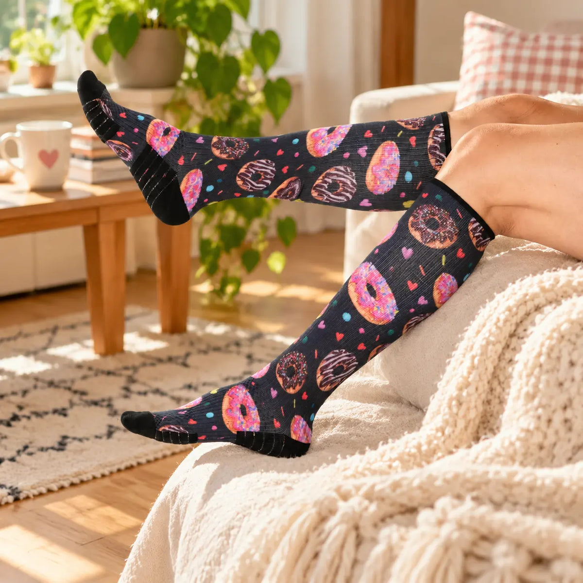 Donut Delight Compression Stockings for Long Flights