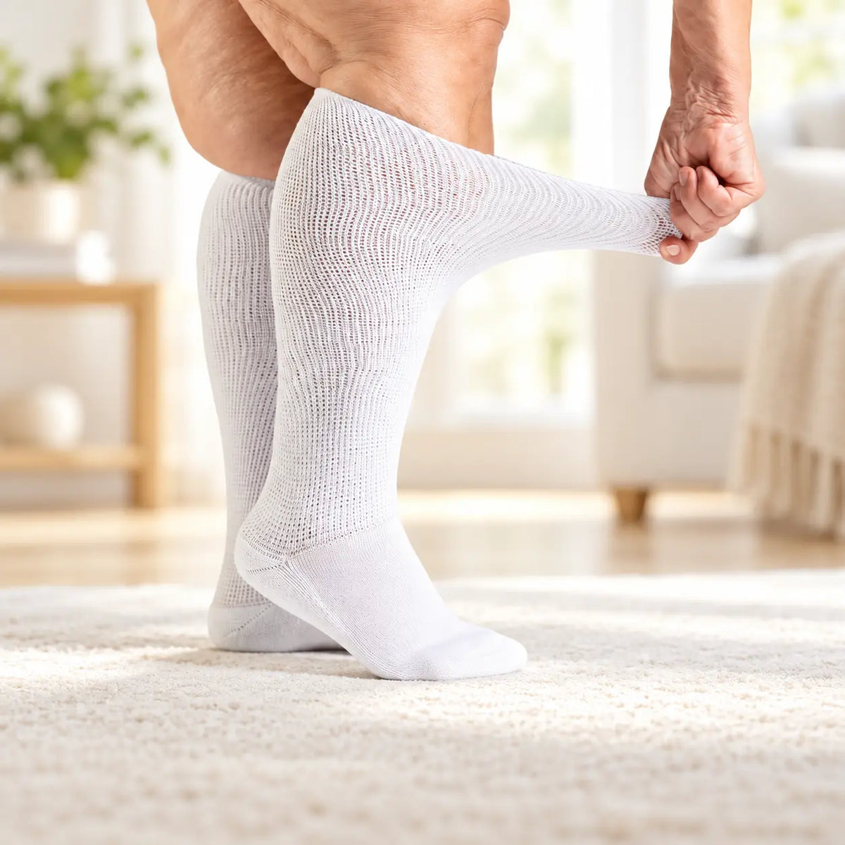 White NoMark™ Socks - Wide Fit Non-Binding