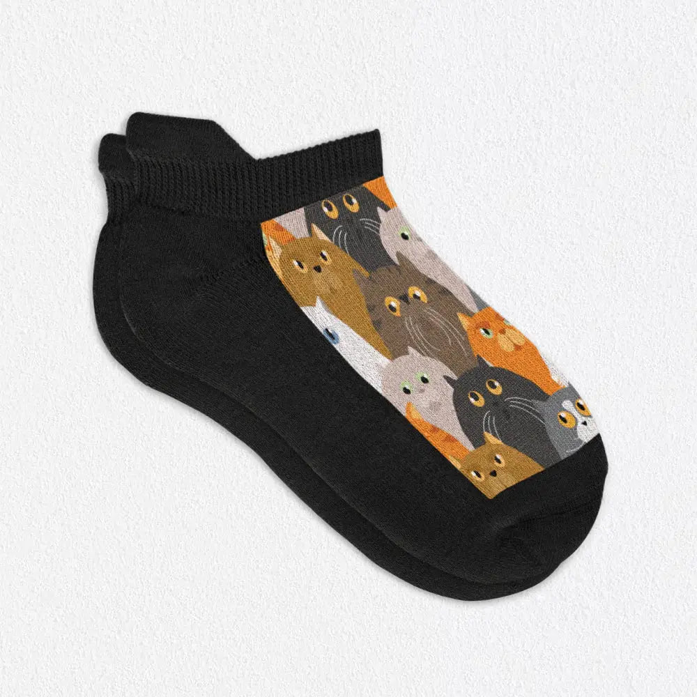 Water Lily Mesh Ankle Socks – Floral, Cushioned, Women