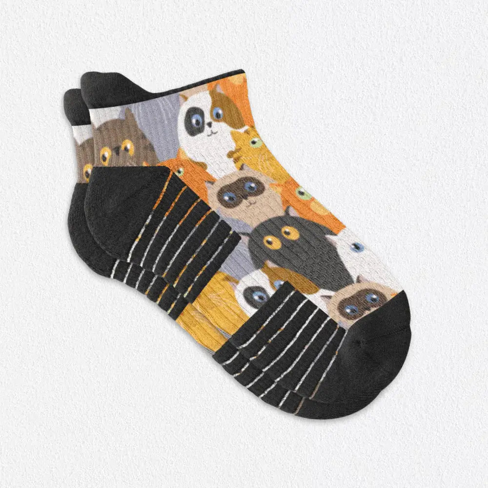 Cats Ankle Compression Socks for Men & Women | 14 mmHg