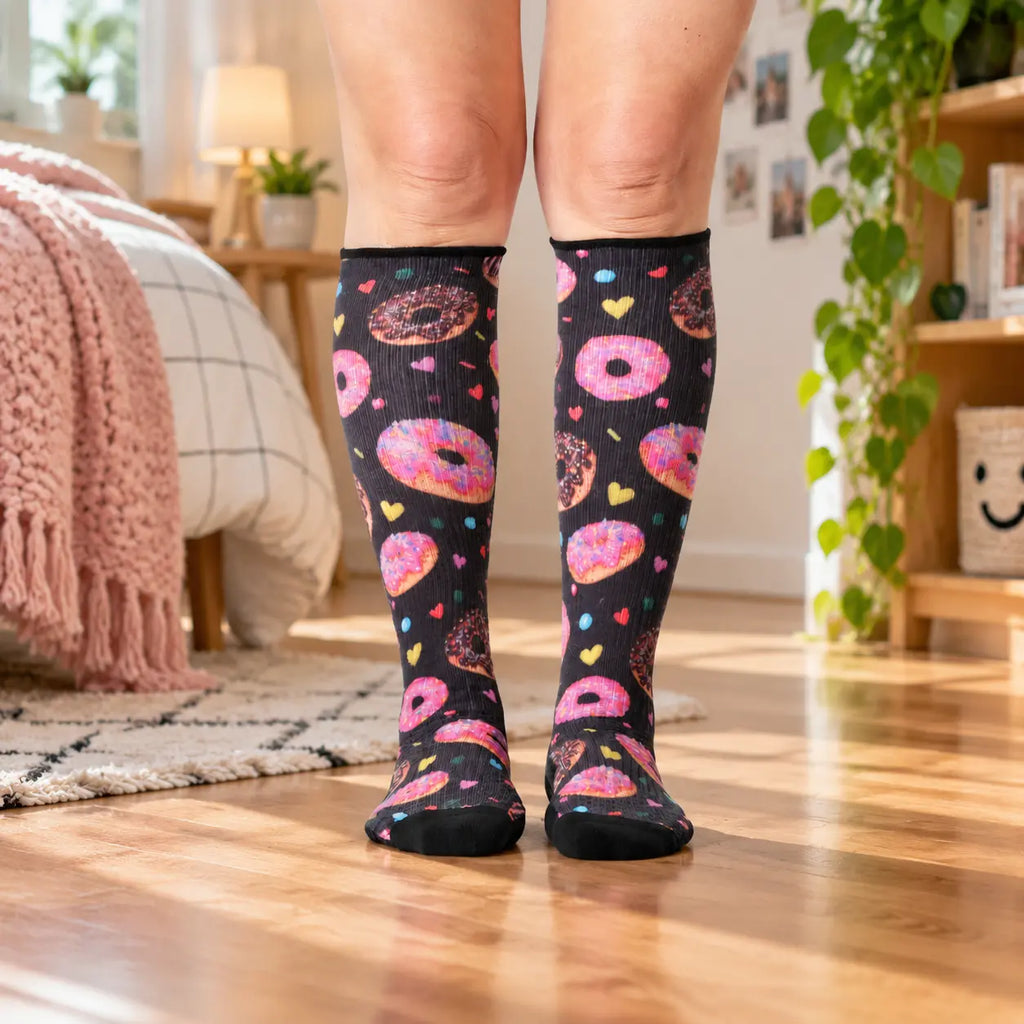 Donut Delight Compression Stockings for Long Flights
