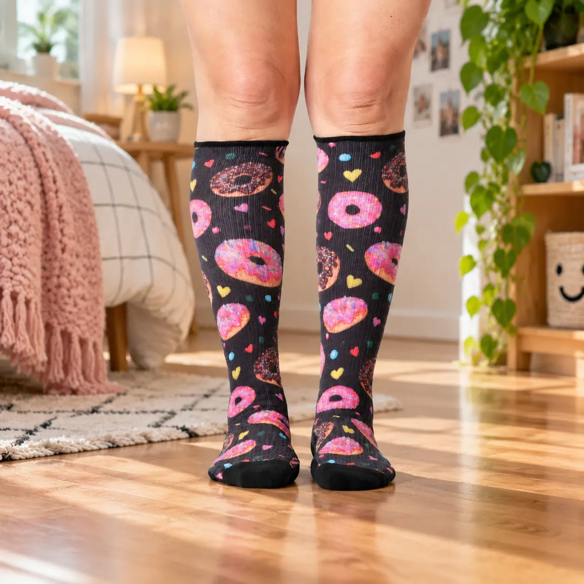 Donut Delight Compression Stockings for Long Flights