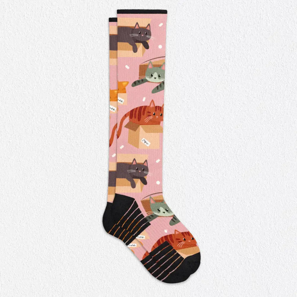 Cats in Boxes Compression Stockings for Swelling | Knee High