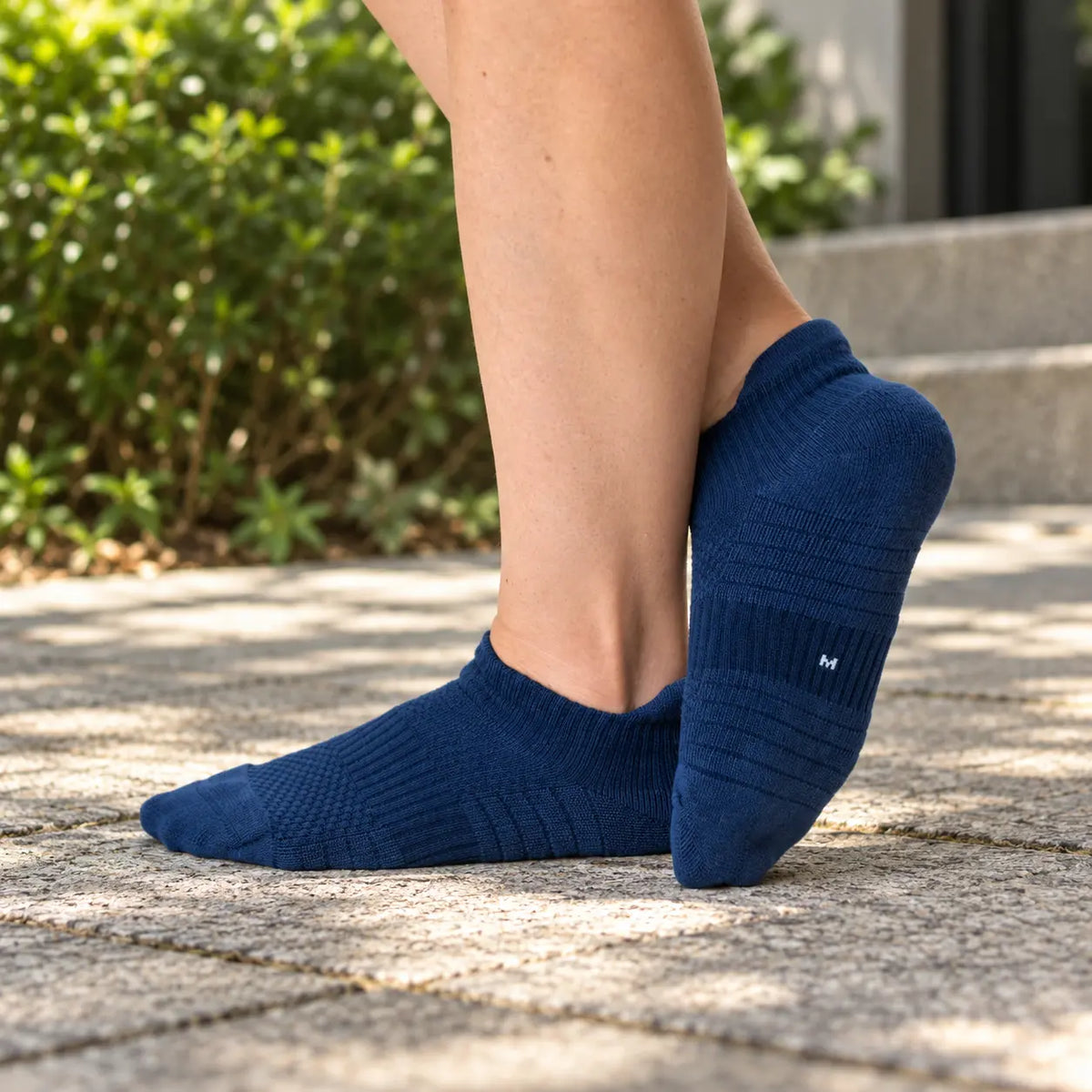 Voysox Navy Blue Ankle Compression Socks, Gentle Support for Tired Legs