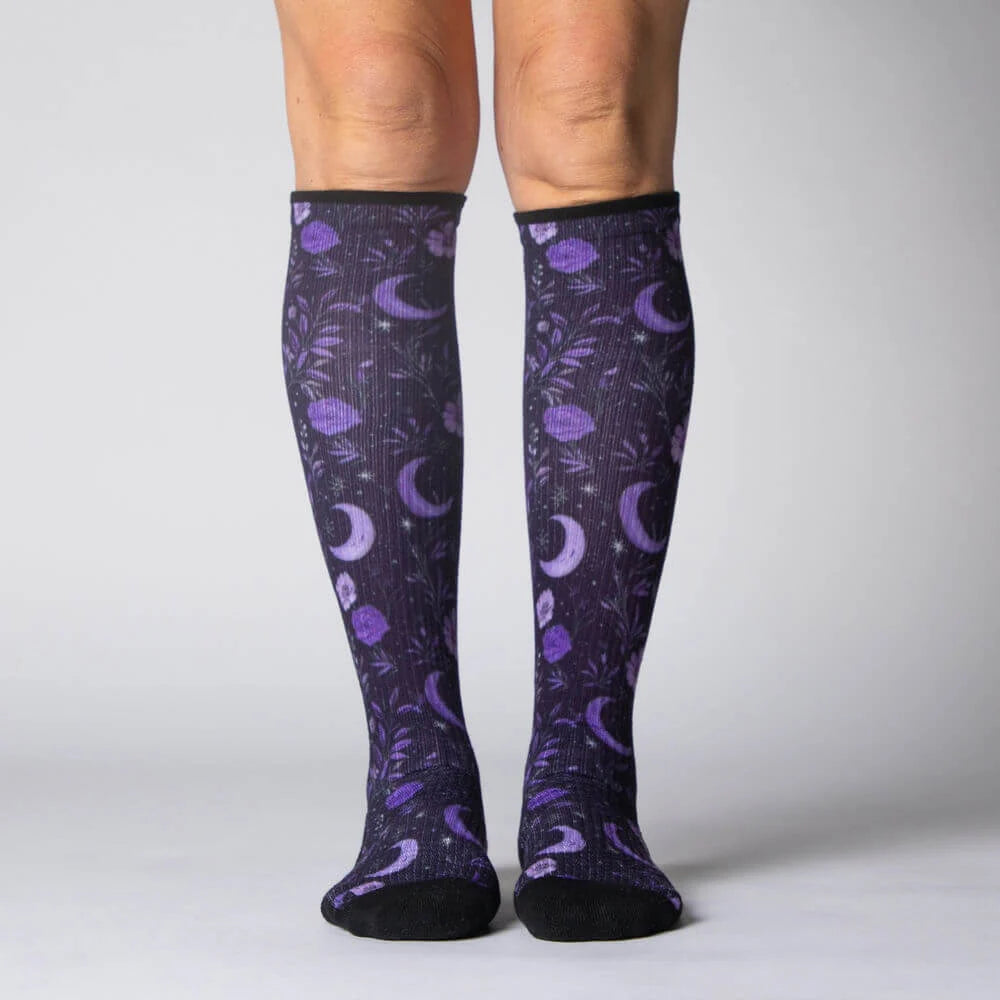 Purple Moon Compression Socks