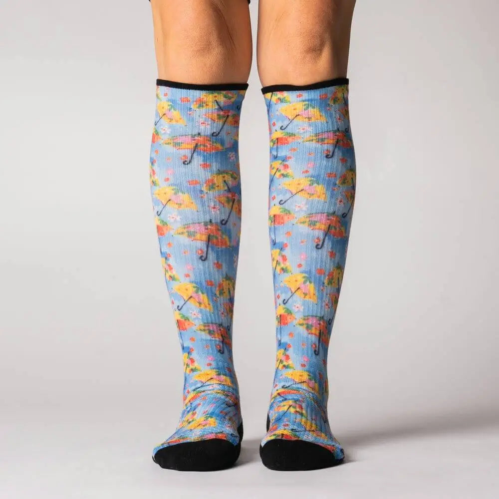 Spring Showers compression stockings - anti-slip wide cuff detail