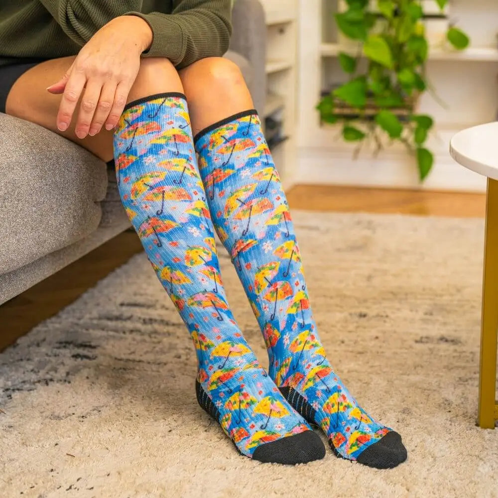 Spring Showers breathable compression stockings - moisture wicking fabric