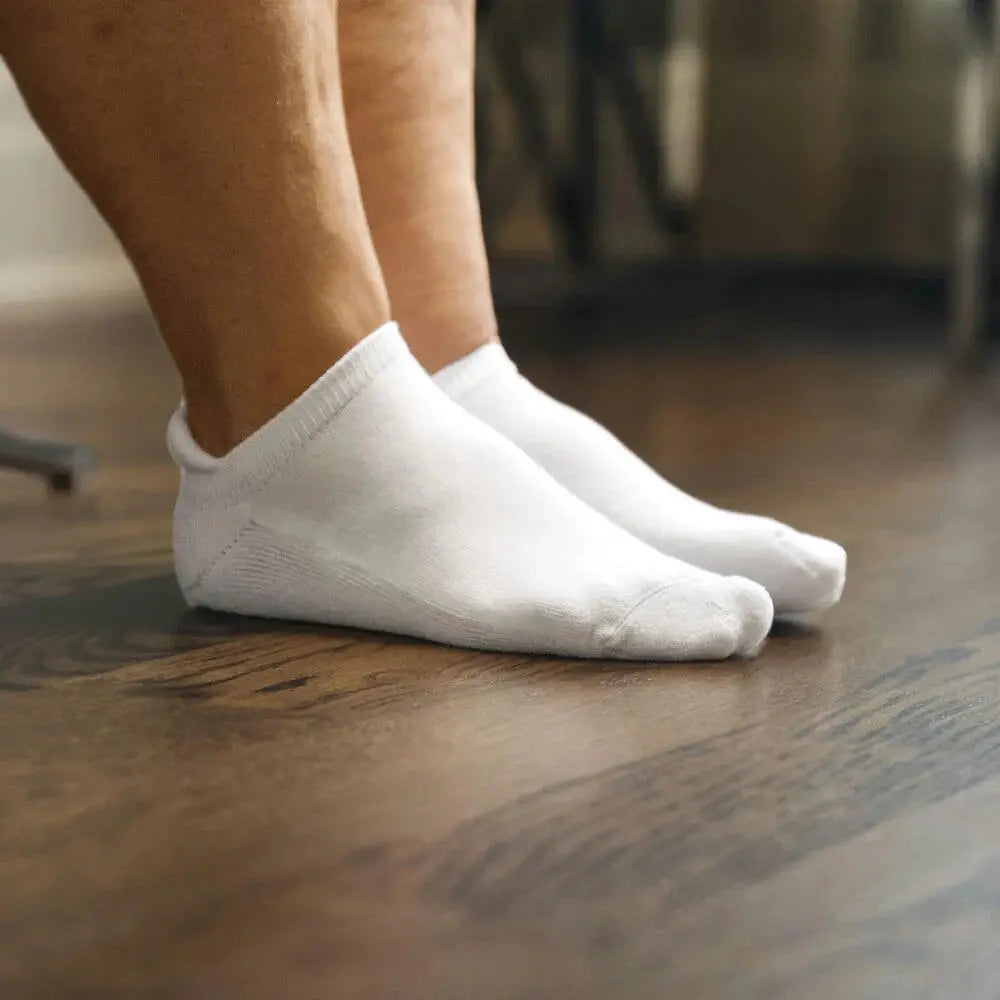 White ankle socks - breathable moisture-wicking knit