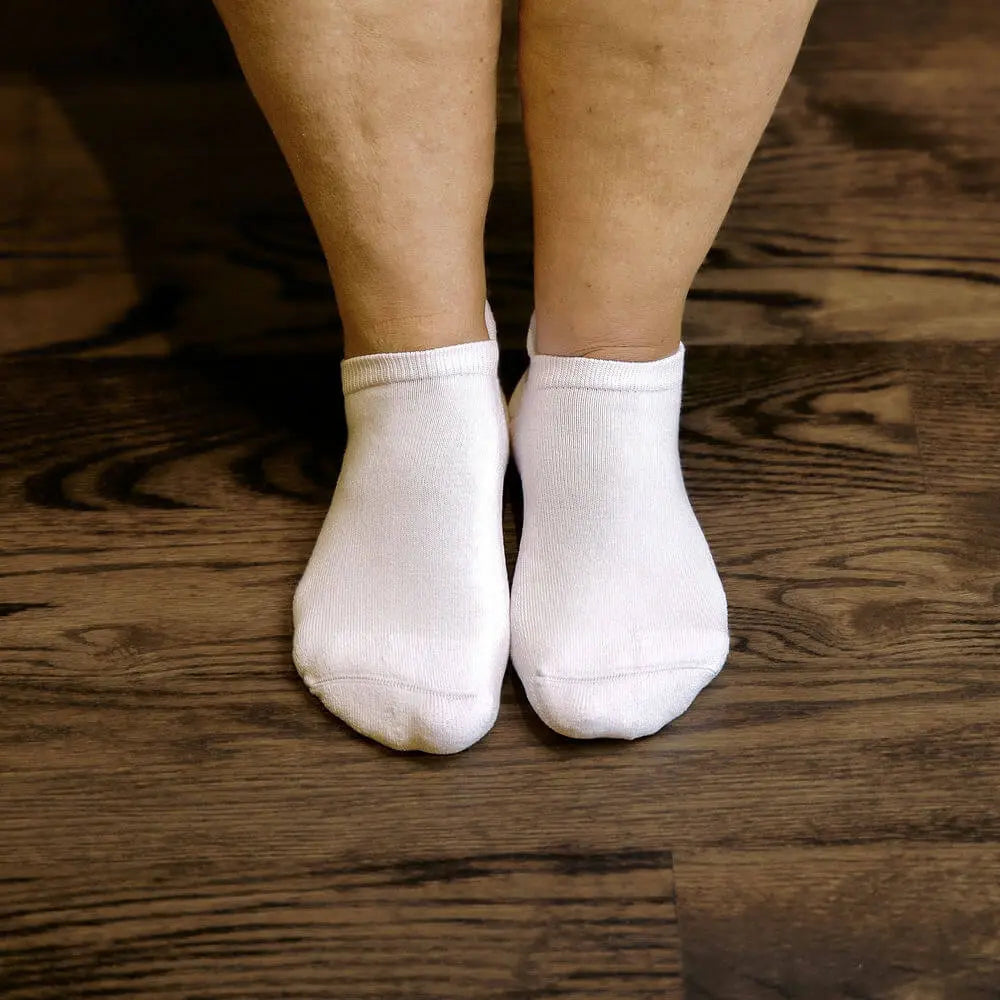 White ankle socks - no tight elastic comfort band