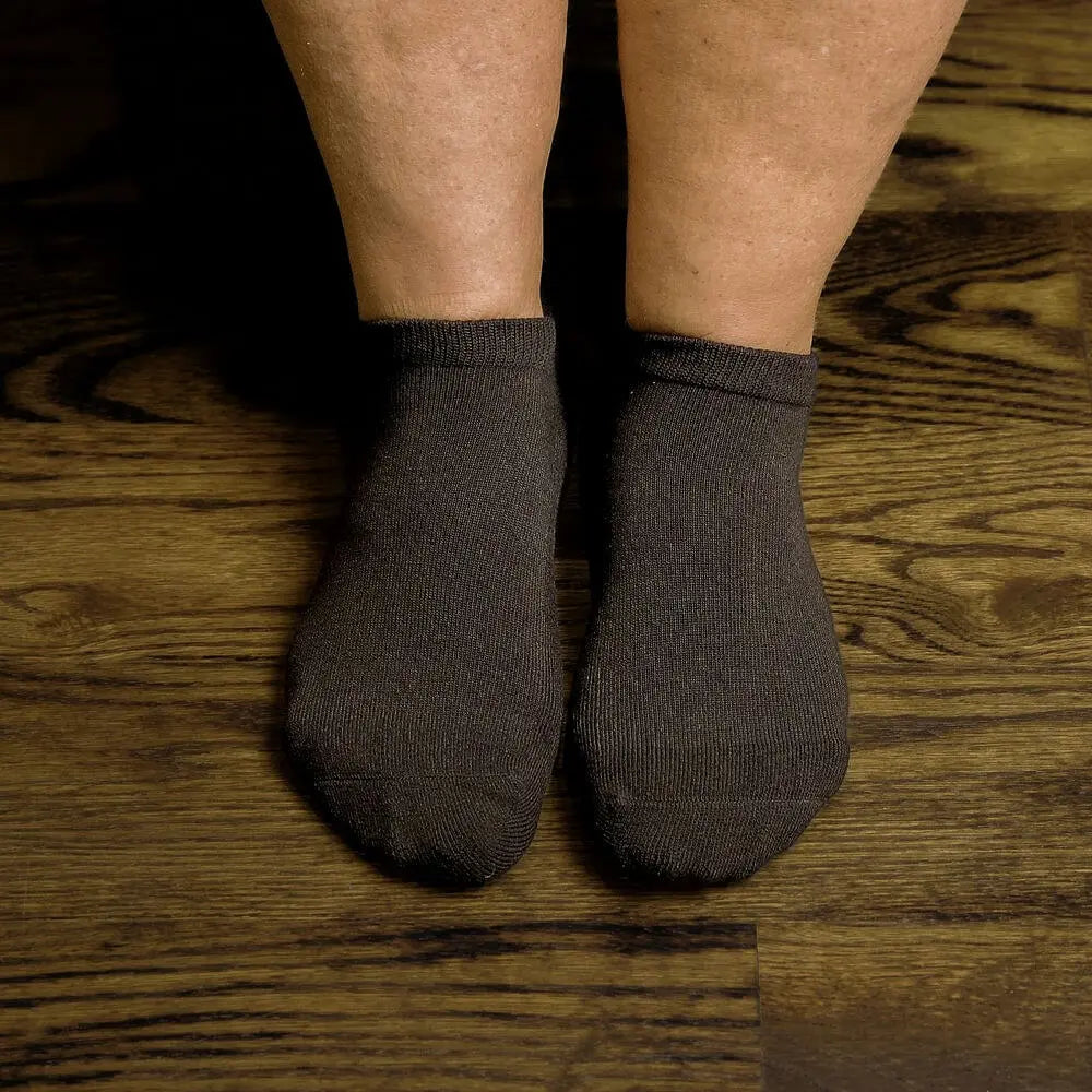 Black ankle socks - colorful fun pattern close-up