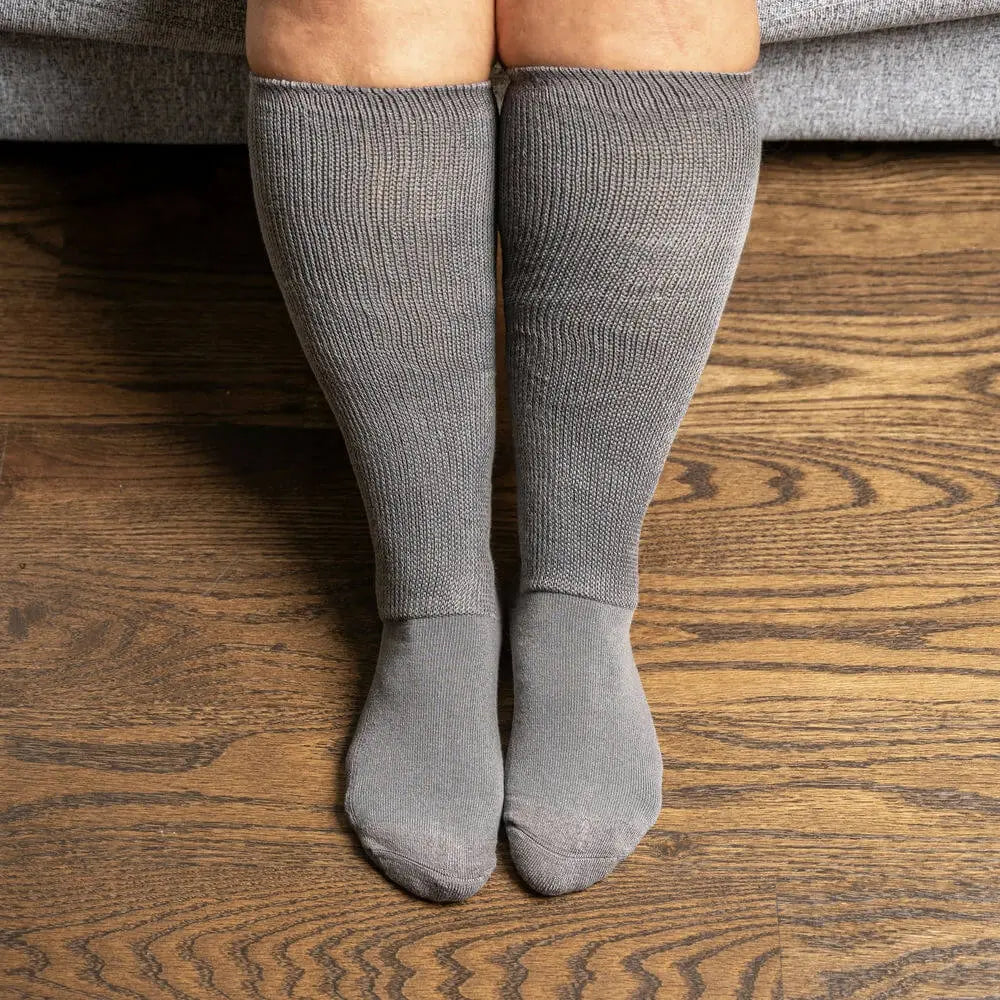 Gray EasyStretch socks - triple padded sole