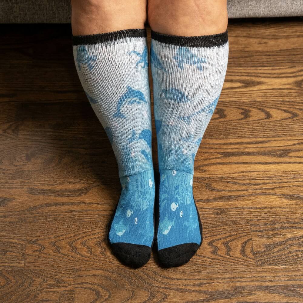 Deep Sea EasyStretch™ Non-Binding Knee High Socks | Voysox