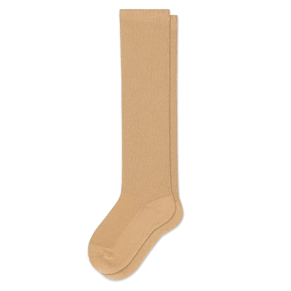 Tan EasyStretch non-binding socks - wide calf comfort