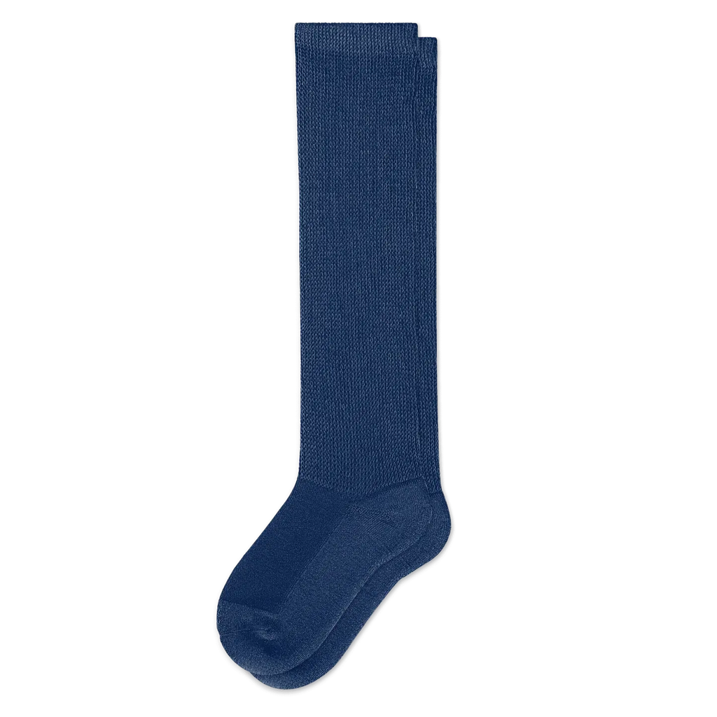 Mustard Floral EasyStretch non-binding socks - wide calf comfort
