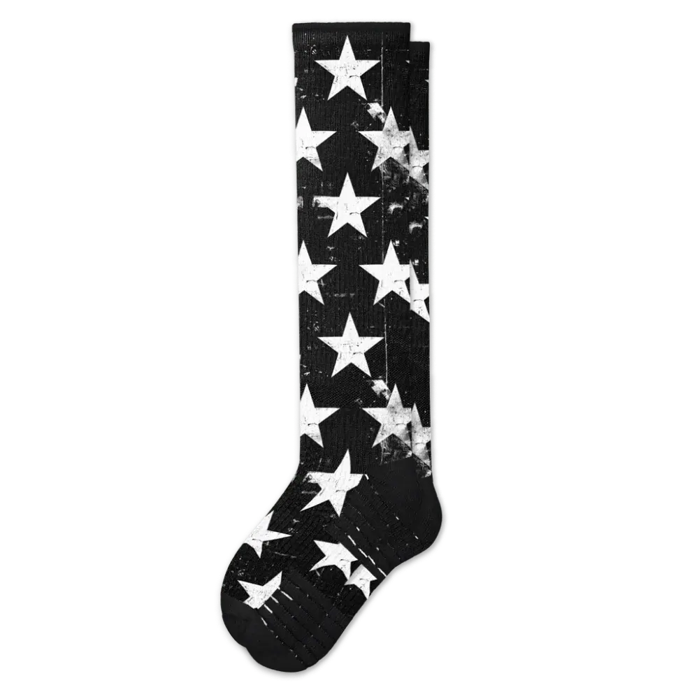 Retro Stars compression stockings for leg swelling relief - knee high 12-15 mmHg