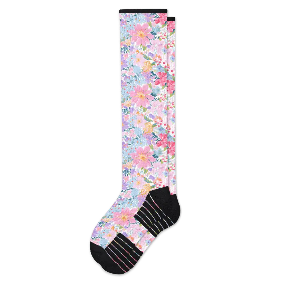 Bouquet compression stockings for leg swelling relief - knee high 12-15 mmHg