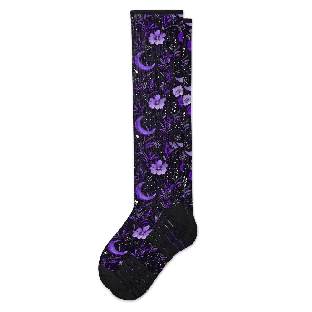 Purple Moon Compression Socks