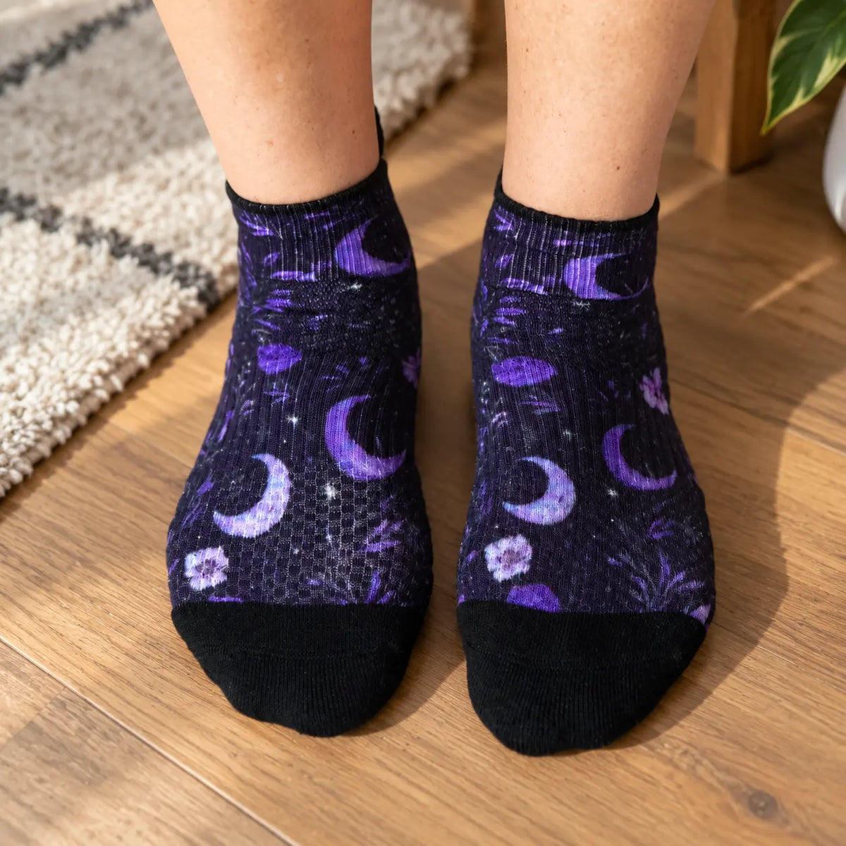 Purple Moon Ankle Compression Socks for Standing All Day | 14 mmHg