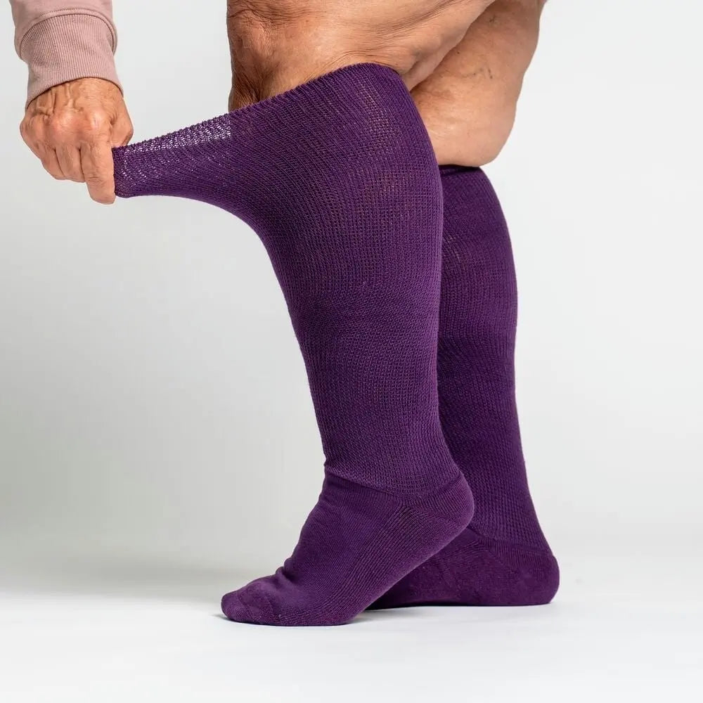 Royal Purple EasyStretch socks - seamless toe detail