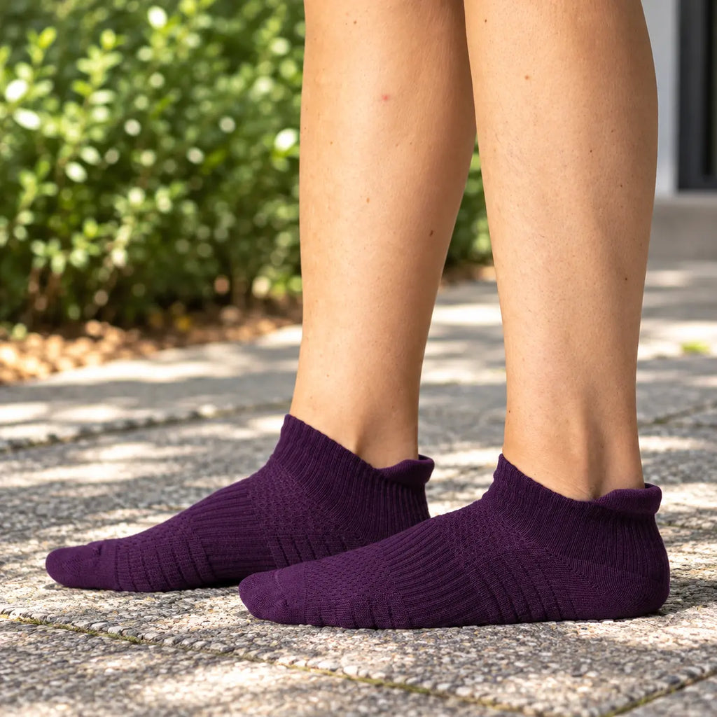 Royal Purple Ankle Compression Socks for Elderly | 14 mmHg