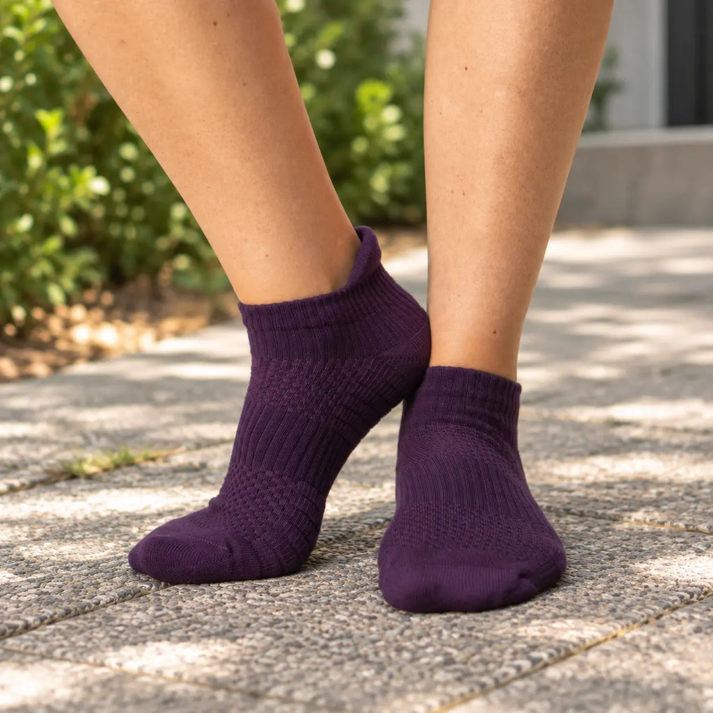 Royal Purple Ankle Compression Socks for Elderly | 14 mmHg