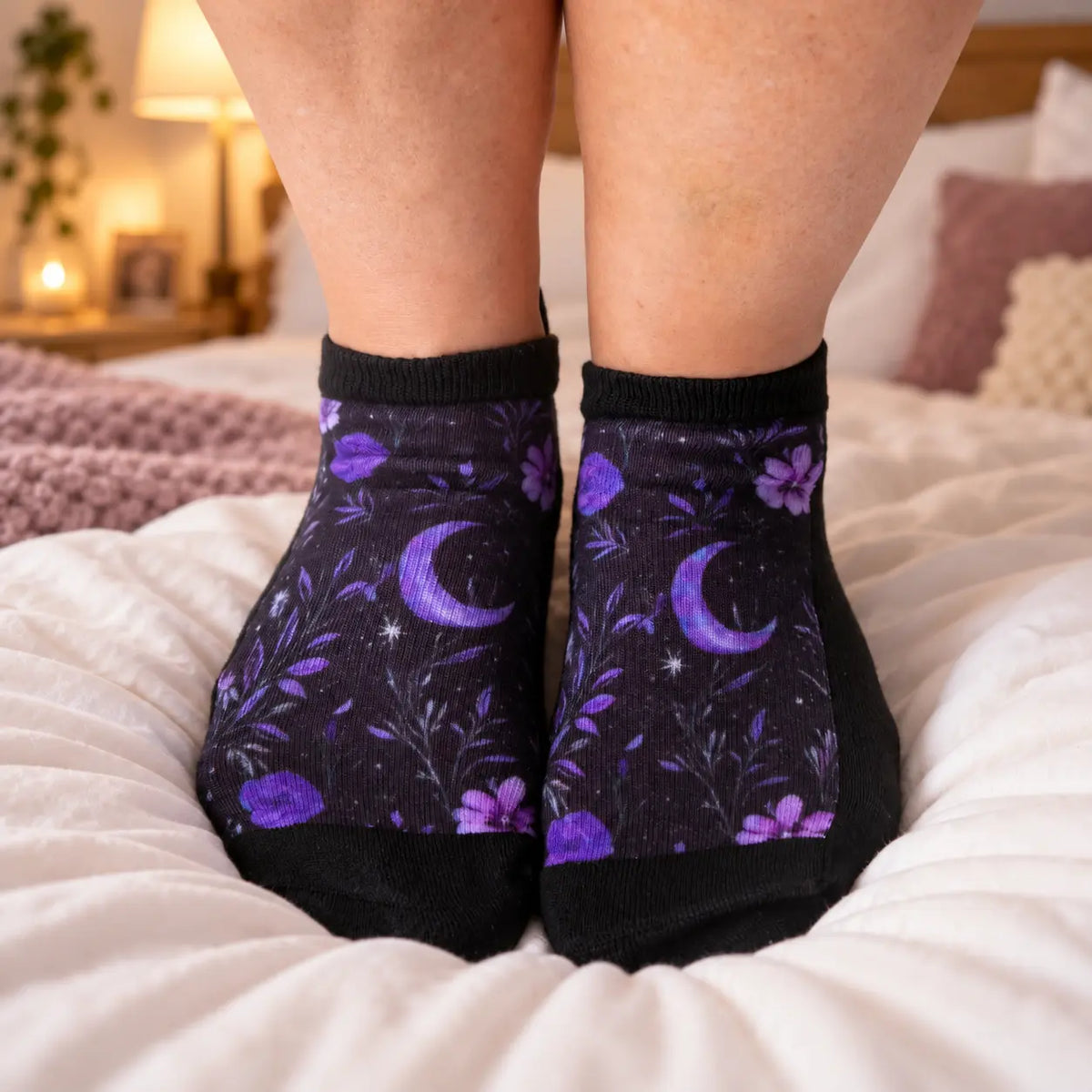 Spring Showers Ankle Socks - Floral Rain Pattern