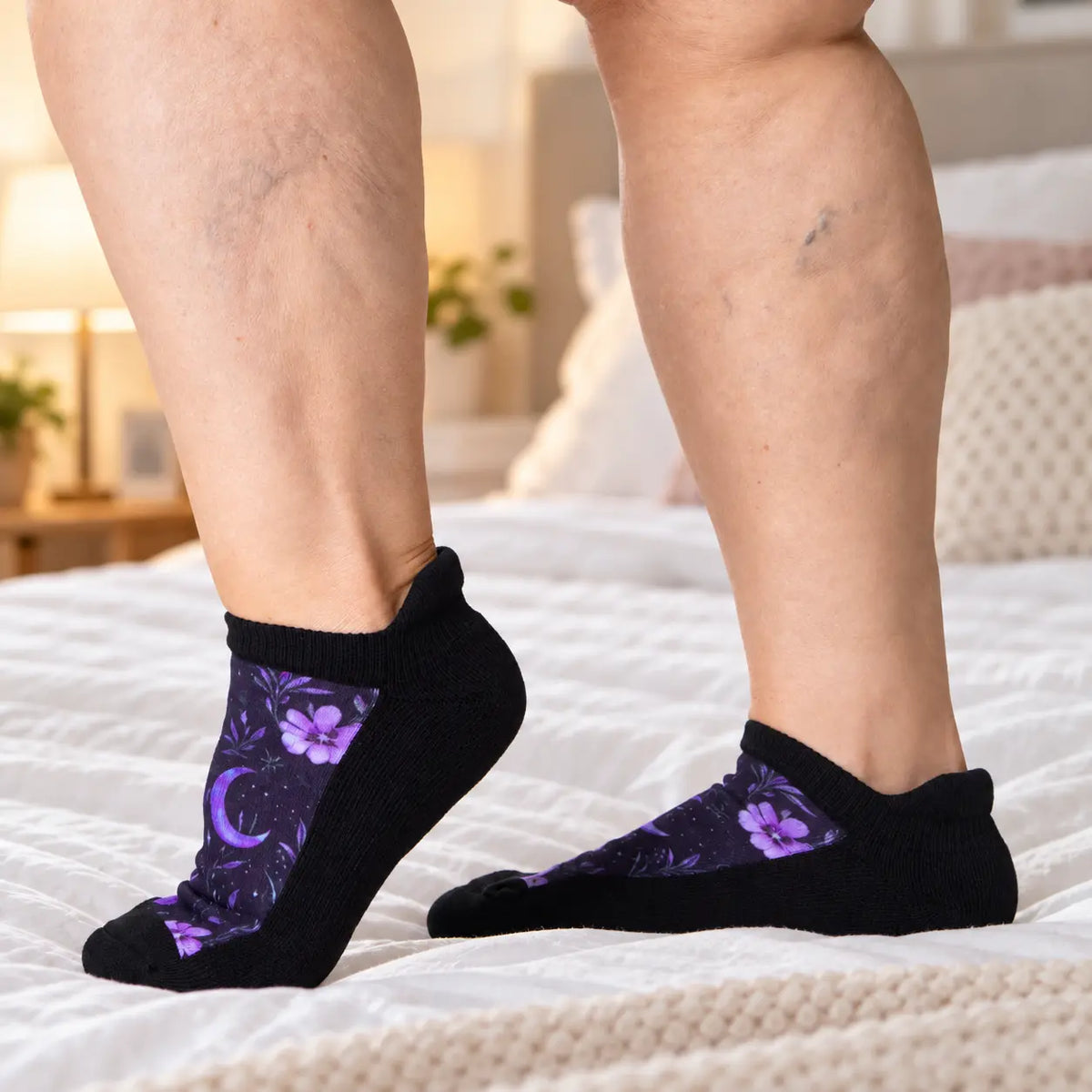 Spring Showers Ankle Socks - Floral Rain Pattern