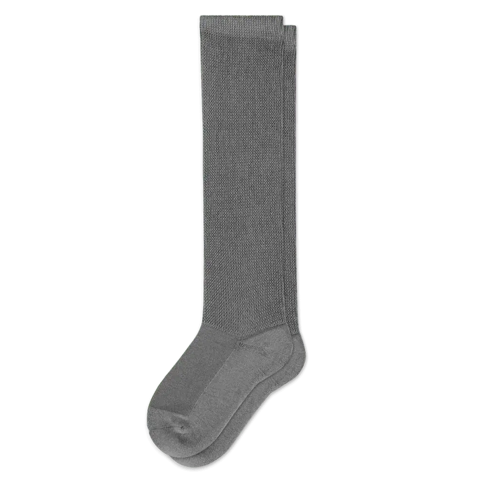 Gray EasyStretch non-binding socks - wide calf comfort