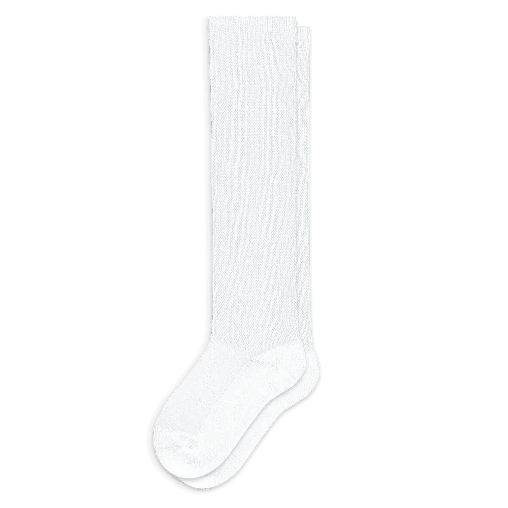 White EasyStretch non-binding socks - wide calf comfort